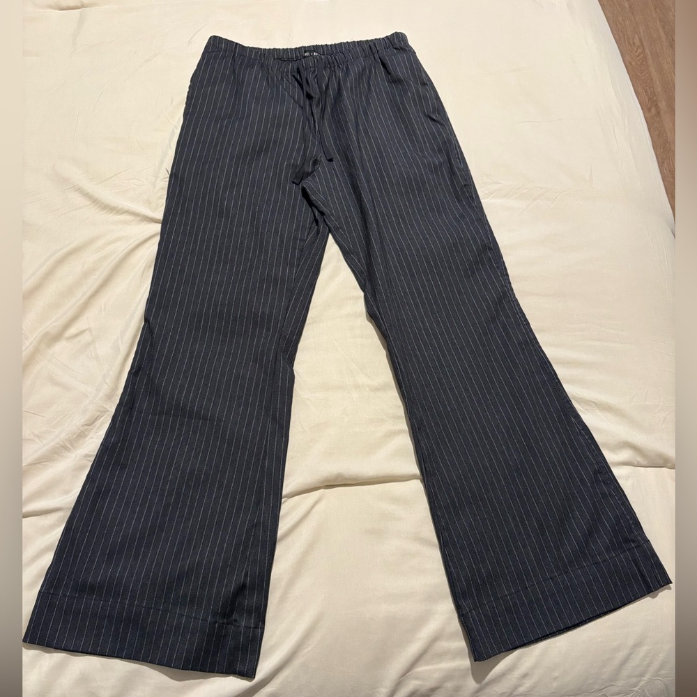 Silence + Noise Charcoal Pinstripe Trousers